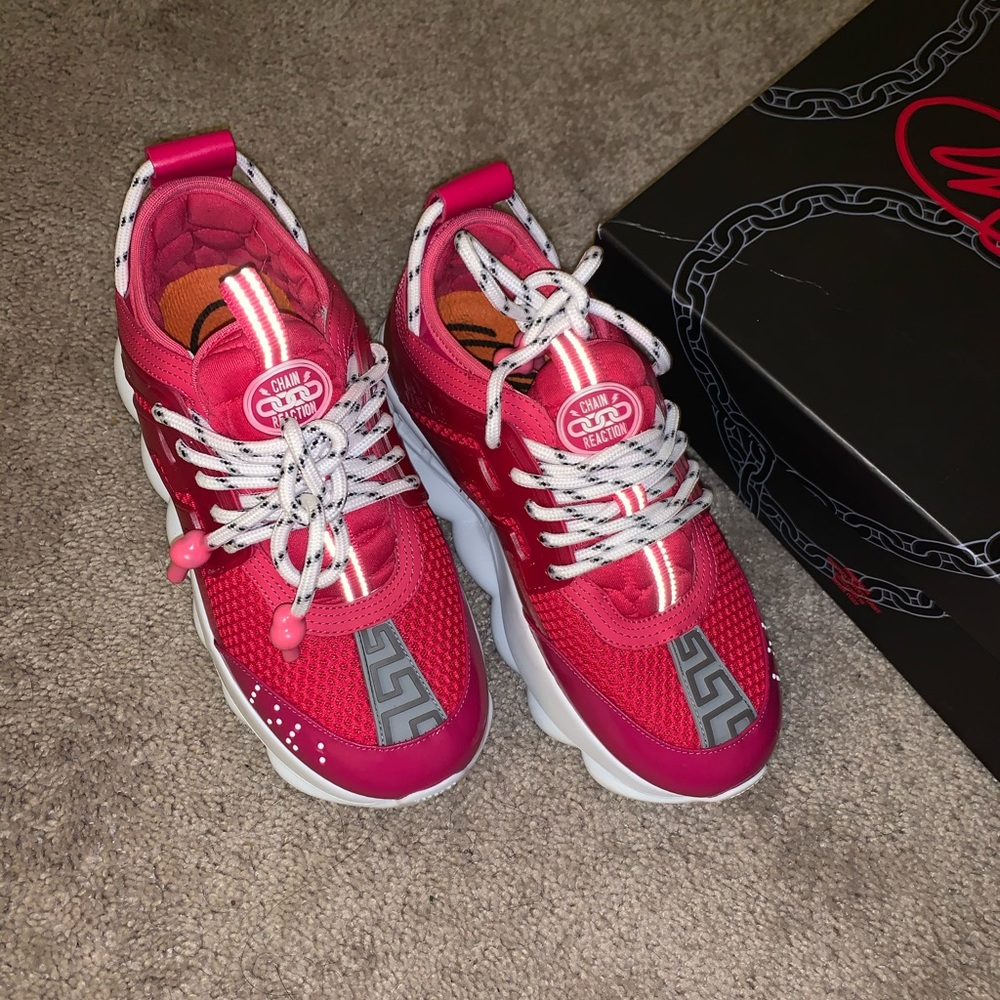 Pink Versace Sneakers sz 37.5/ 7.5